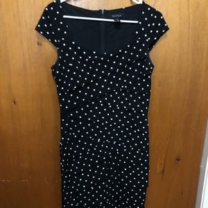 Black polka dot dress